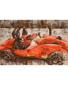 Wanddecoratie oude racewagens 3D