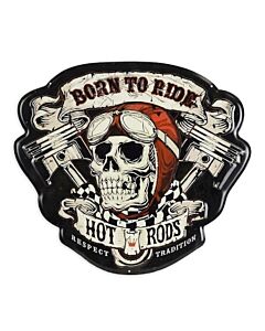 Wandplaat Born to Ride Hot Rods