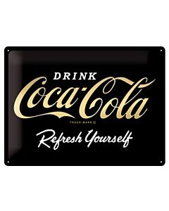 Coca Cola Refresh yourself black wandplaat