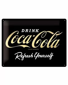Coca Cola Refresh yourself black wandplaat