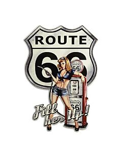 Wandbord Route 66 Fill her up