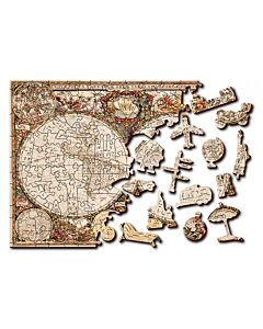 Wooden City Houten Legpuzzel Antique World Map