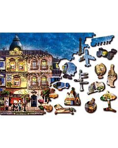 Wooden City 2in1 Houten Legpuzzel Breakfast in Paris