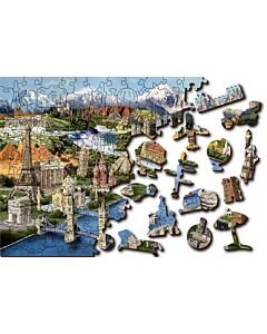 Wooden City 2in1 Houten Legpuzzel World Landmarks