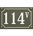 Emaille huisnummer 4 cijfers met Romeinse toevoeging