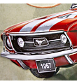 Closup Ford Mustang GT 1967 Red wandplaat