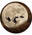 Muurcirkel ganzen voor de maan