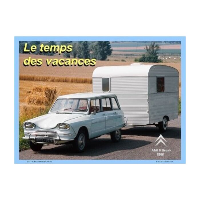 Wandplaat Citroen Ami 6 met caravan