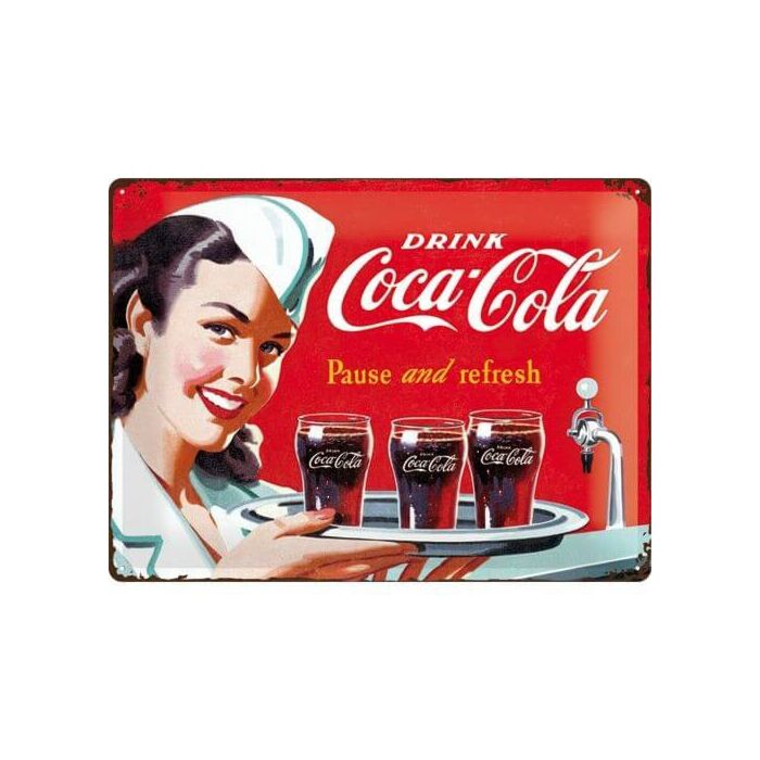 Wandbord Coca-Cola red/white Waitress