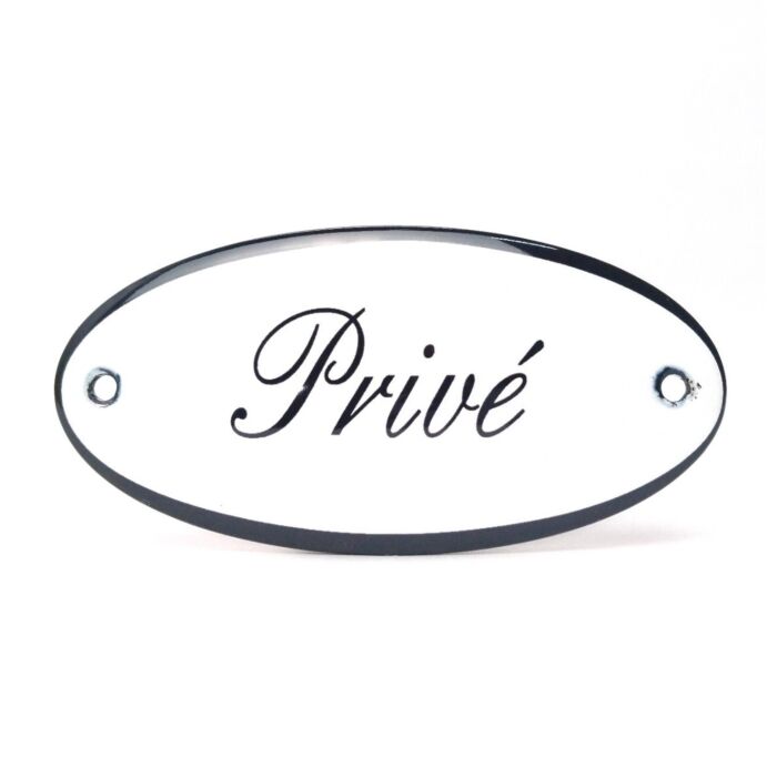 Deurbordje ovaal gebold prive
