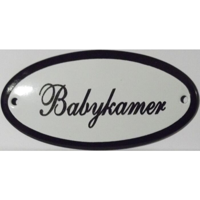 Emaille deurbordje ovaal Babykamer
