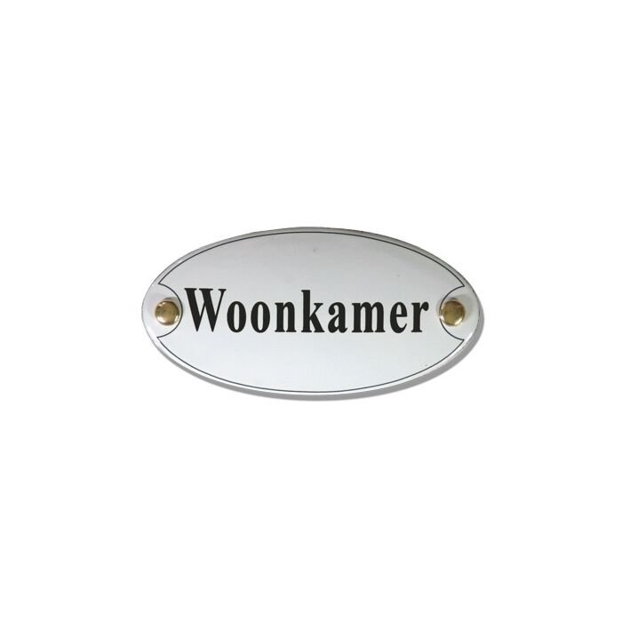 Emaille deurbord ovaal Woonkamer
