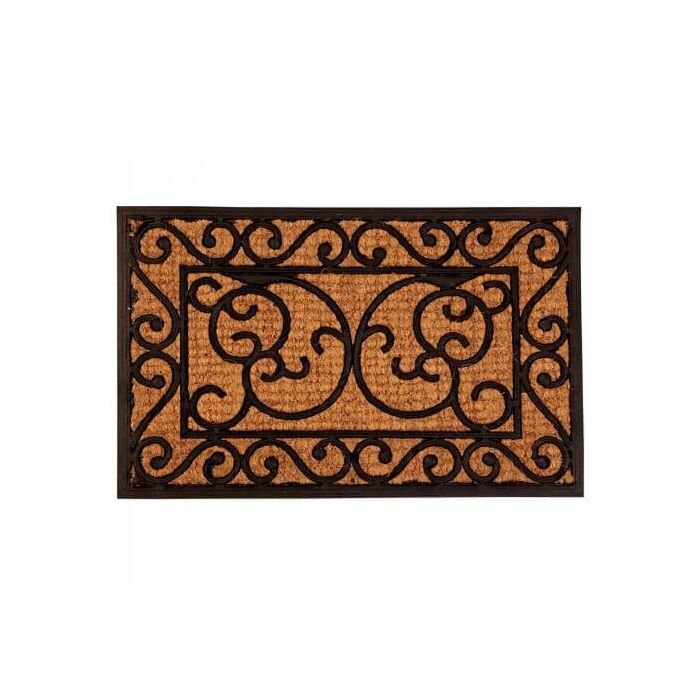 Deurmat rechthoek rubber-kokos