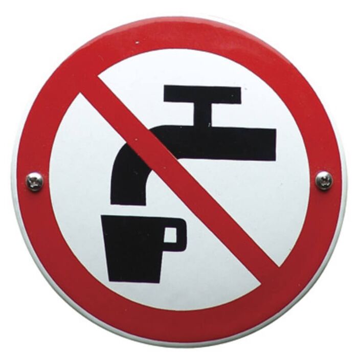 Emaille bord Geen drinkwater