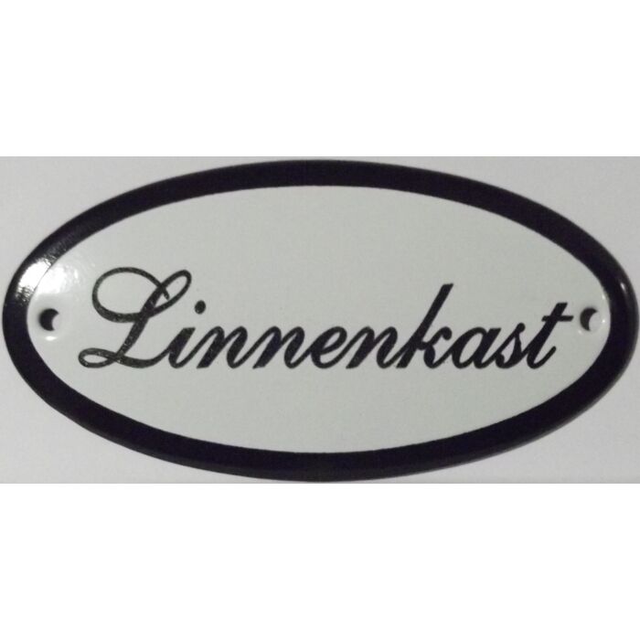 Emaille deurbord ovaal Linnenkast