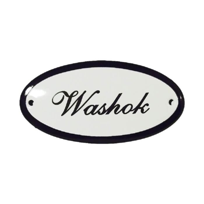 Deurbordje emaille ovaal Washok