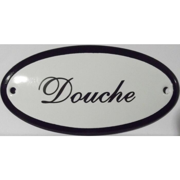 Emaille deurbord ovaal Douche