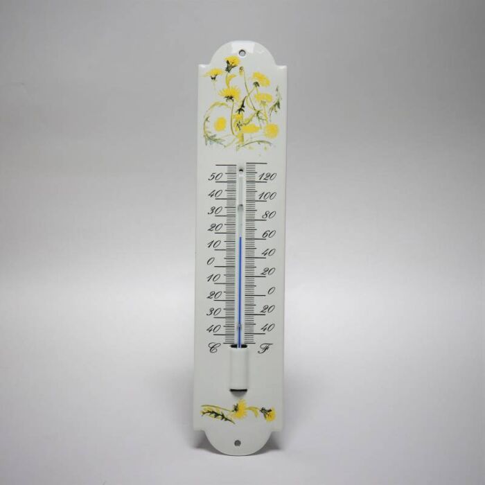 Emaille thermometer Paardebloem