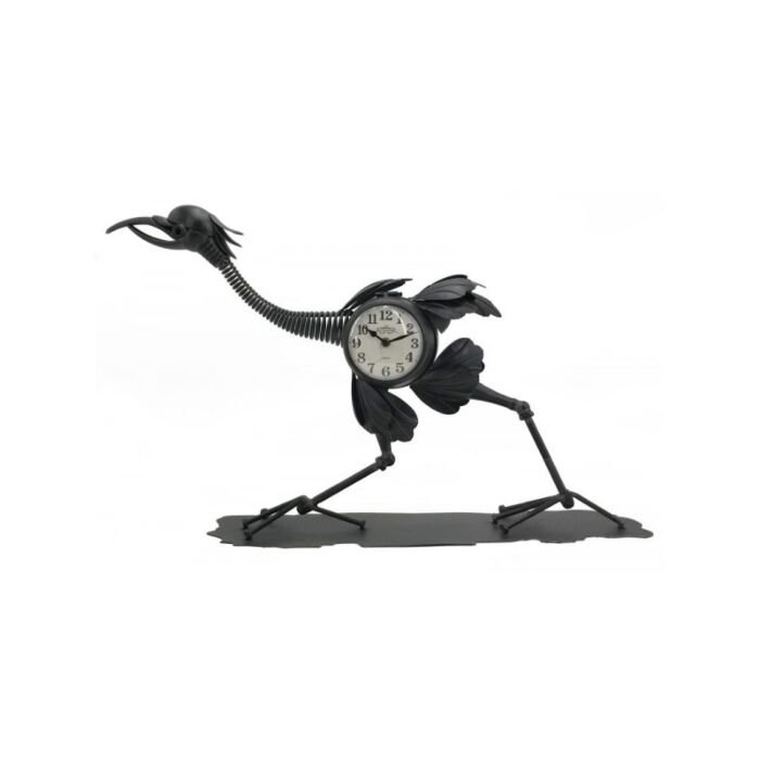 Kraanvogel klok lopend zwart
