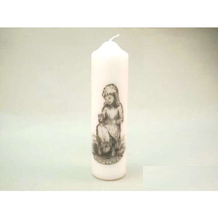 Witte Lammechien kaars 19 cm