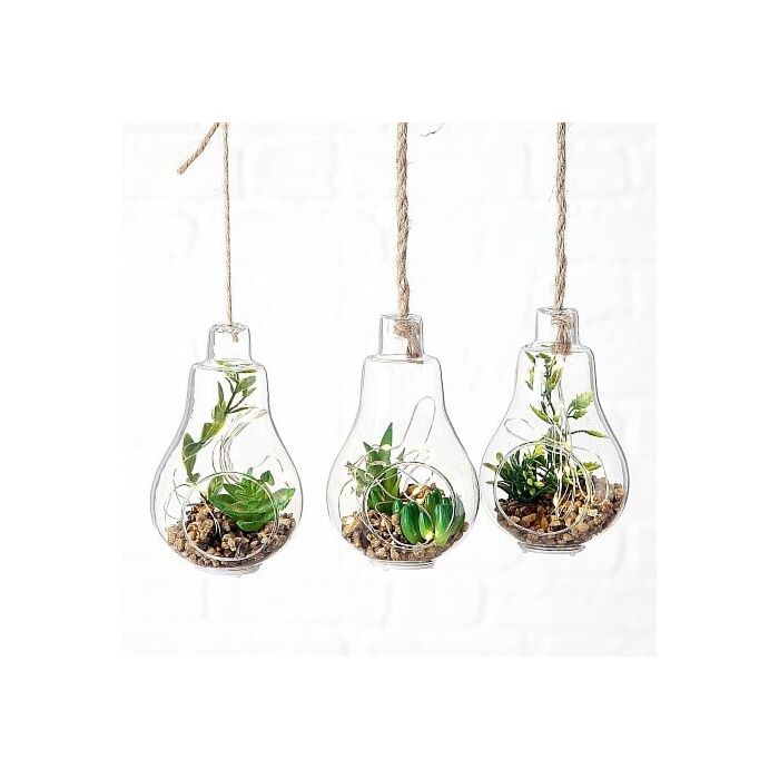 Led hanglamp met plant