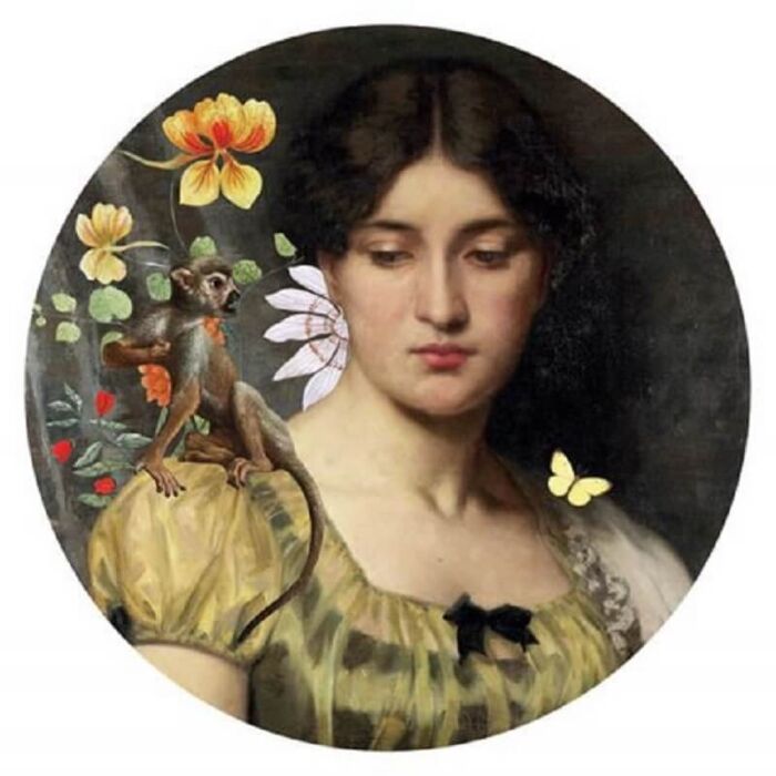 Muurcirkel FBRK vrouw met aap