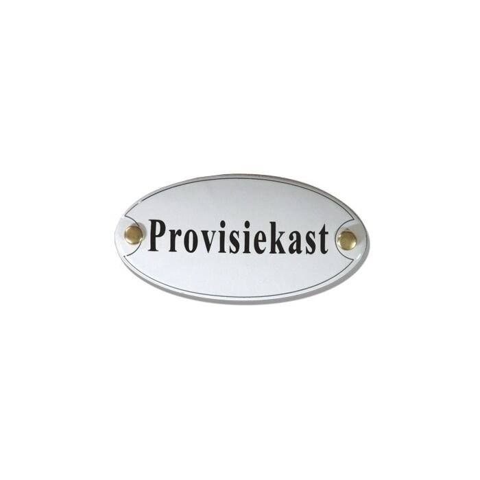 Emaille deurbord ovaal Provisiekast