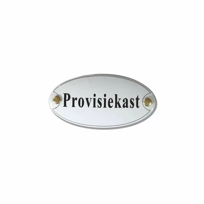 Emaille deurbord ovaal Provisiekast