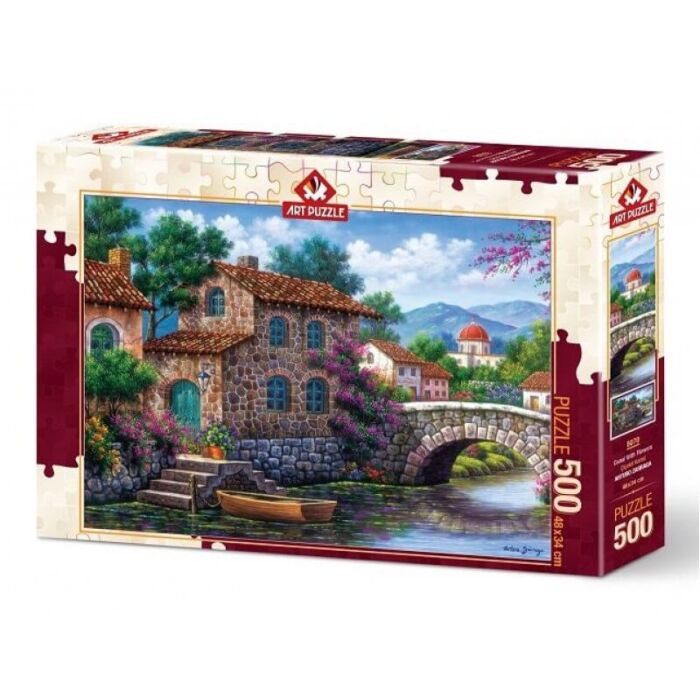 Puzzel Canal With Flowers 500 stukjes kopen | DecoAction.nl