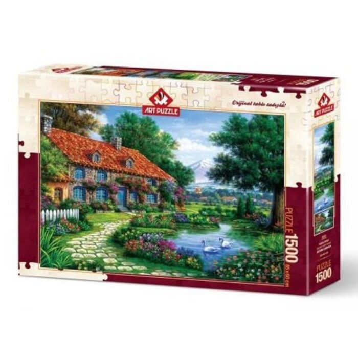 Legpuzzel Garden with Swans 1500 stukjes