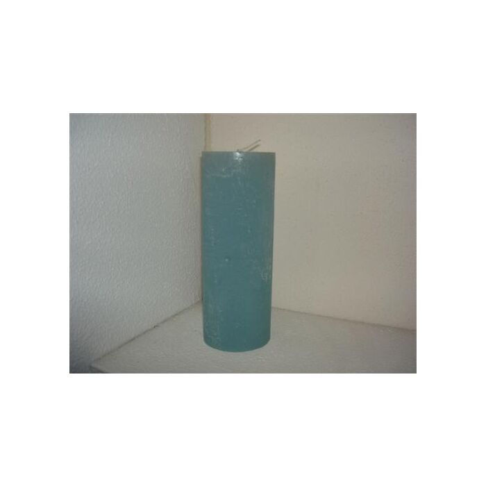 Rustieke kaars groot / Licht blauw