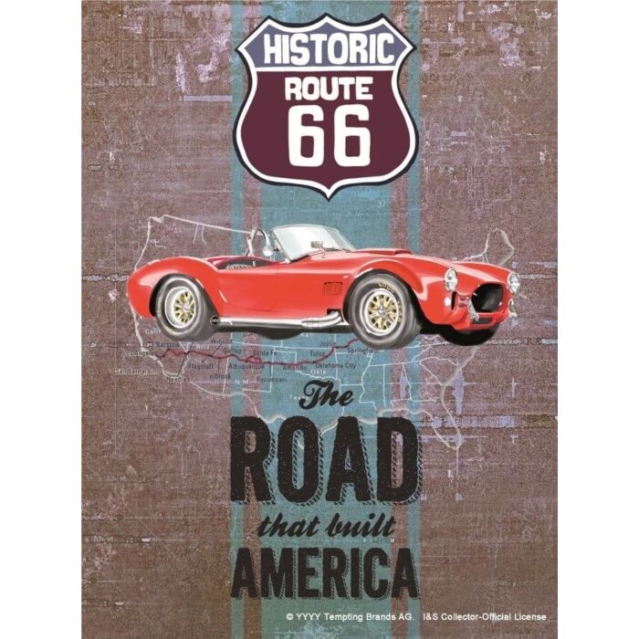 Route 66 Ford Cobra wandplaat