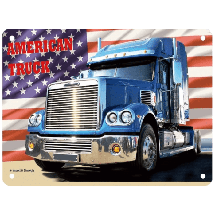 Wandplaat US truck met vlag