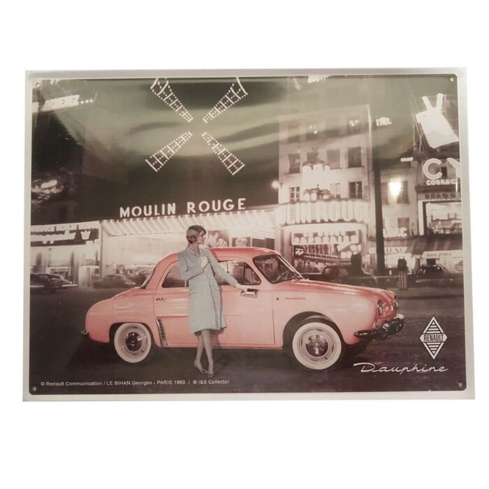 Wandplaat Renault Dauphine Moulin Rouge
