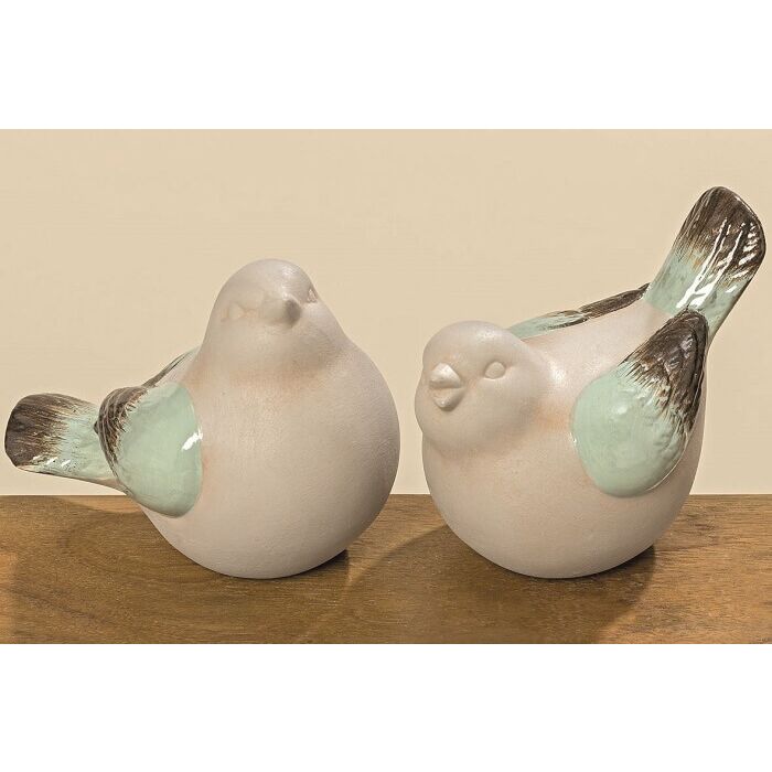 Vogelsetje veelkleurig terracotta