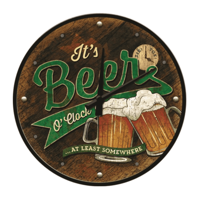 Wandklok Beer O Clock Glasses