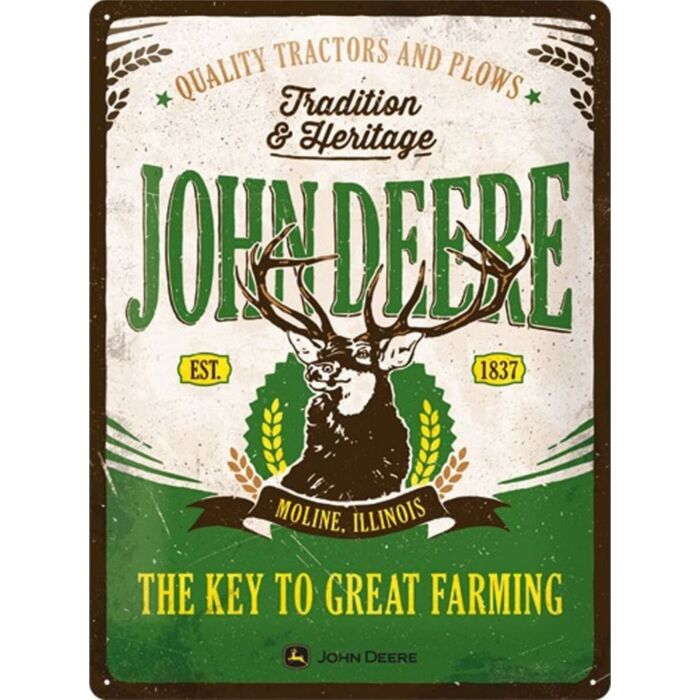 Wandbord John Deere The Key To Great Farming