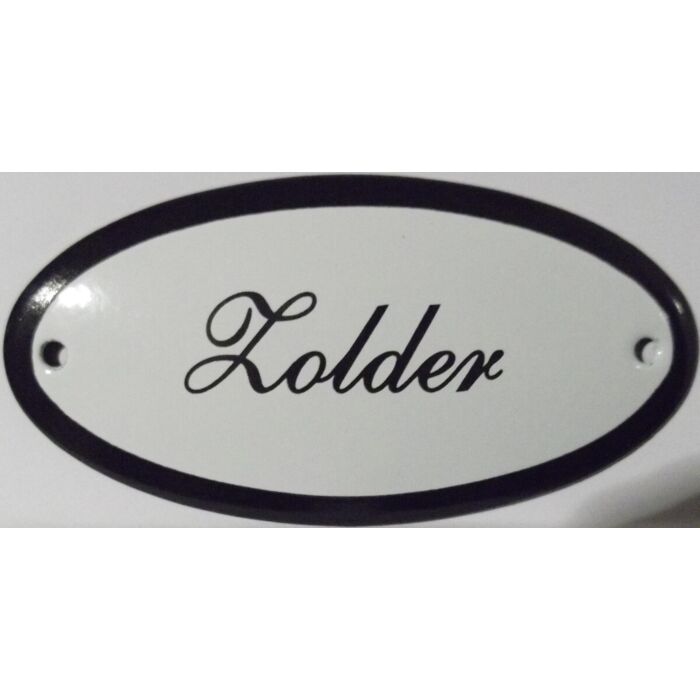 Nostalgisch Emaille deurbordje ovaal Zolder