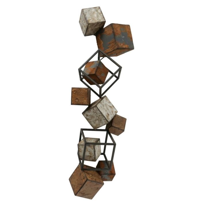 Wanddecoratie 3D metalen blokken
