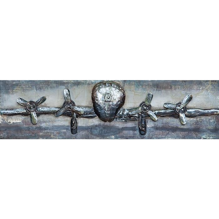 Wanddecoratie Vliegtuig 3D van metaal