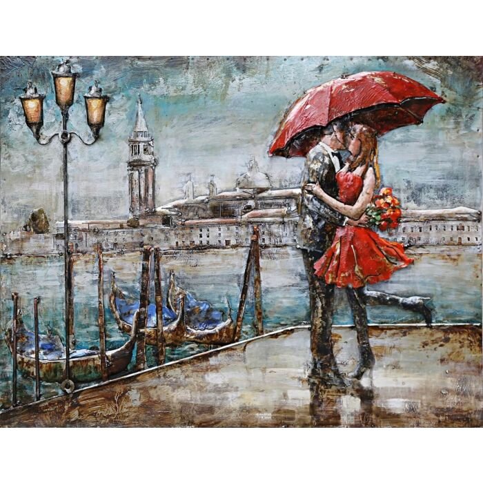 Wanddecoratie metaal verliefd in Venetië