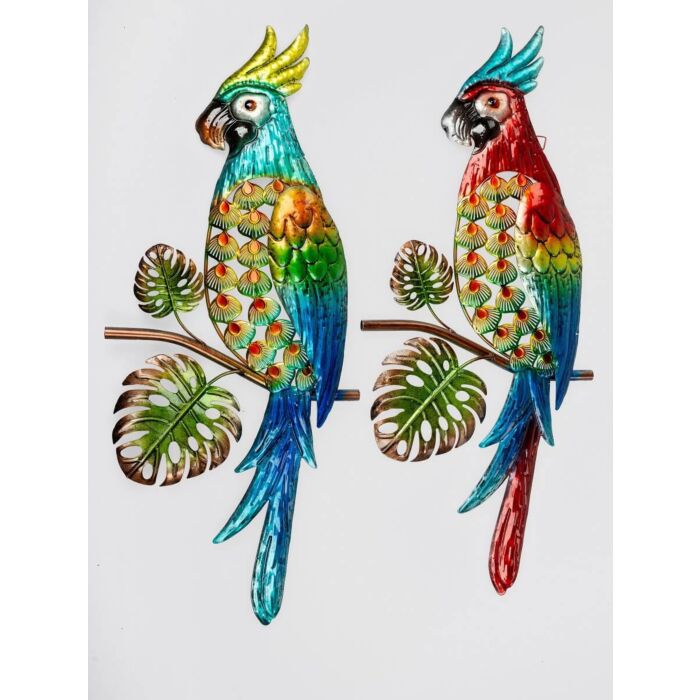 Wanddecoratie gekleurde papegaai
