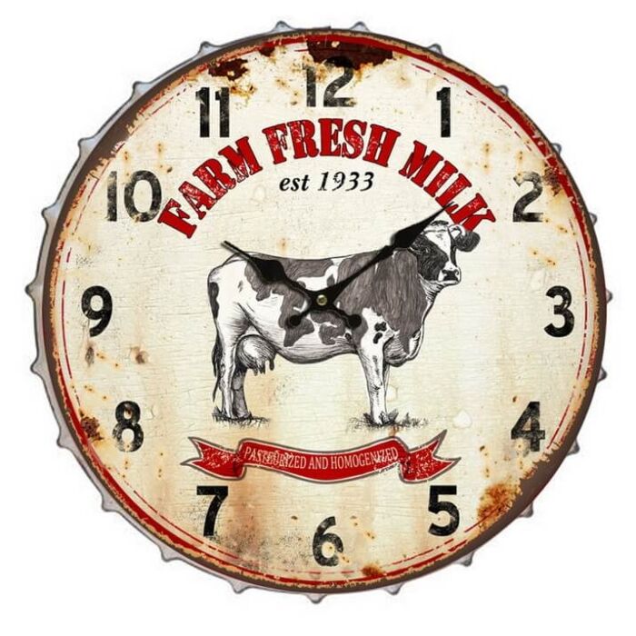 Wandklok bierdop Farm