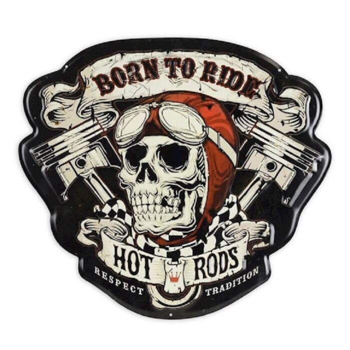 Wandplaat Born to Ride Hot Rods