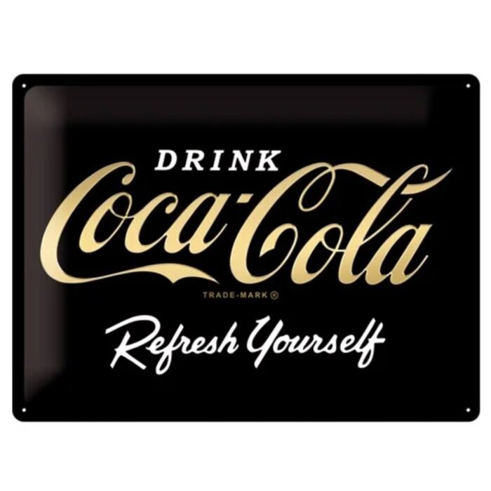 Coca Cola Refresh yourself black wandplaat