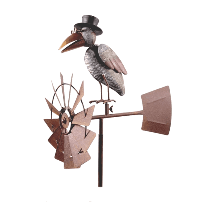 Tuinsteker windmolen gekleurd met Raaf