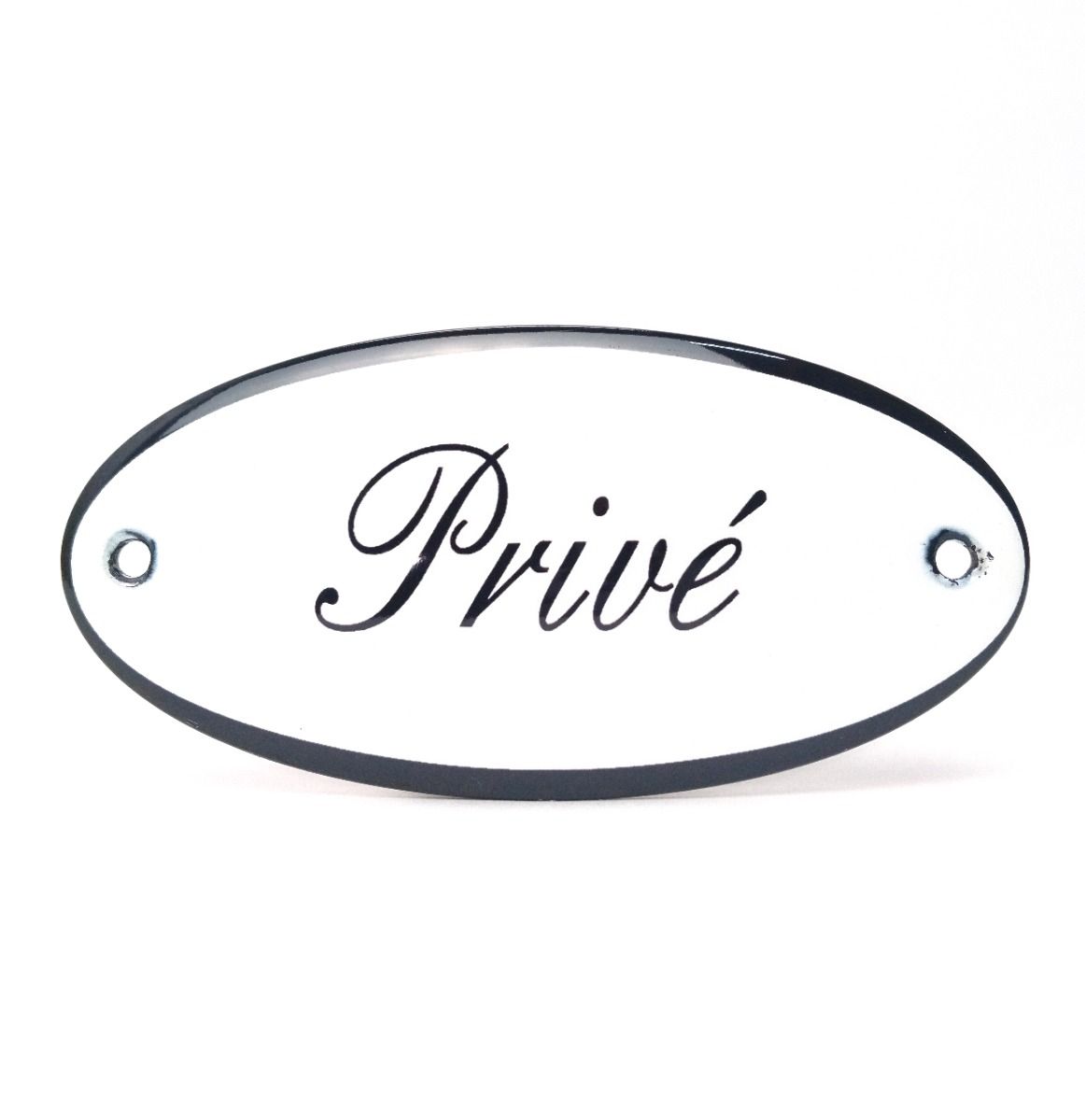 Emaille deurbord ovaal Prive