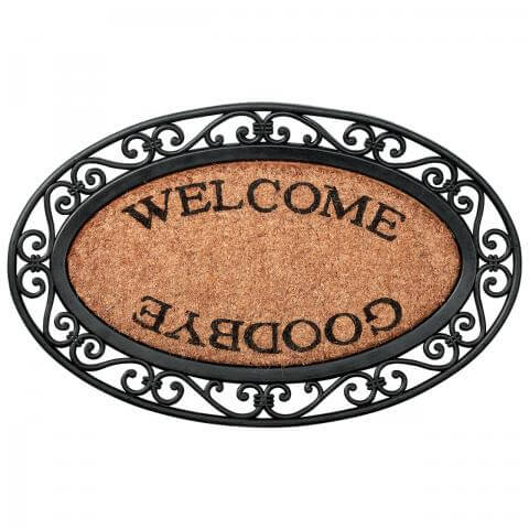 Deurmat ovaal welcome/goodbye