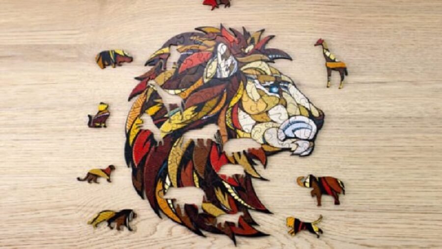 Eco-Wood-Art Houten Puzzel Lion