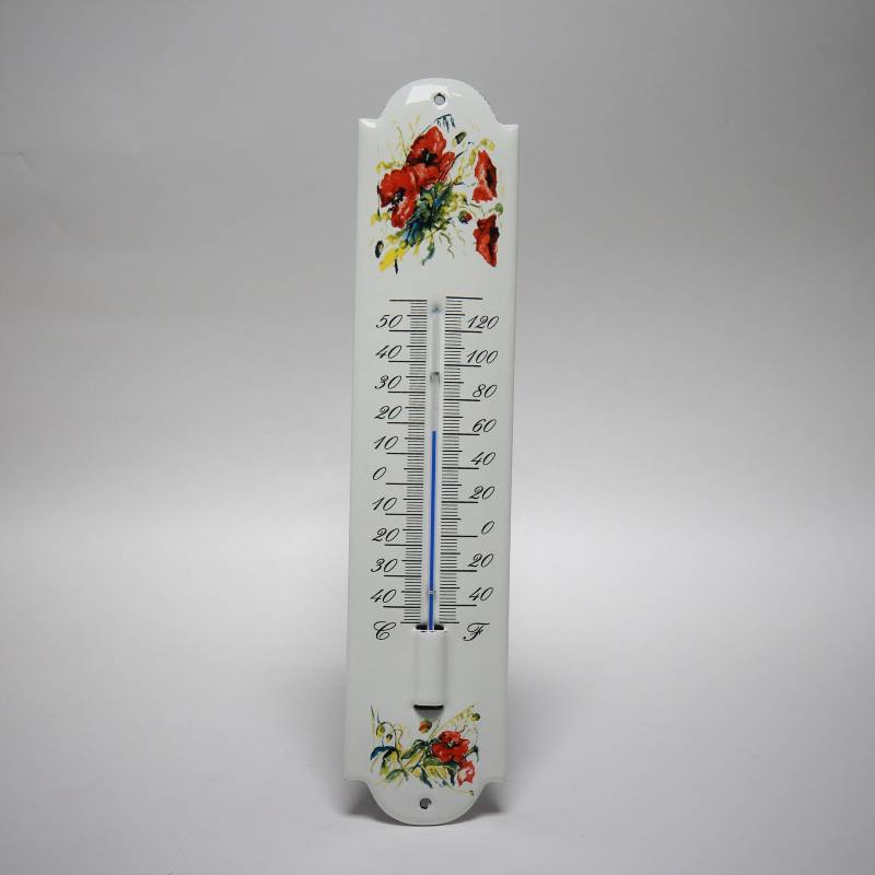 Emaille thermometer Klaproos